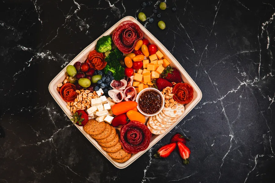 Charcuterie grazing board for event catering in Orange County