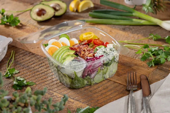 Cobb entrée salad for lunch at Deli Nerds Costa Mesa