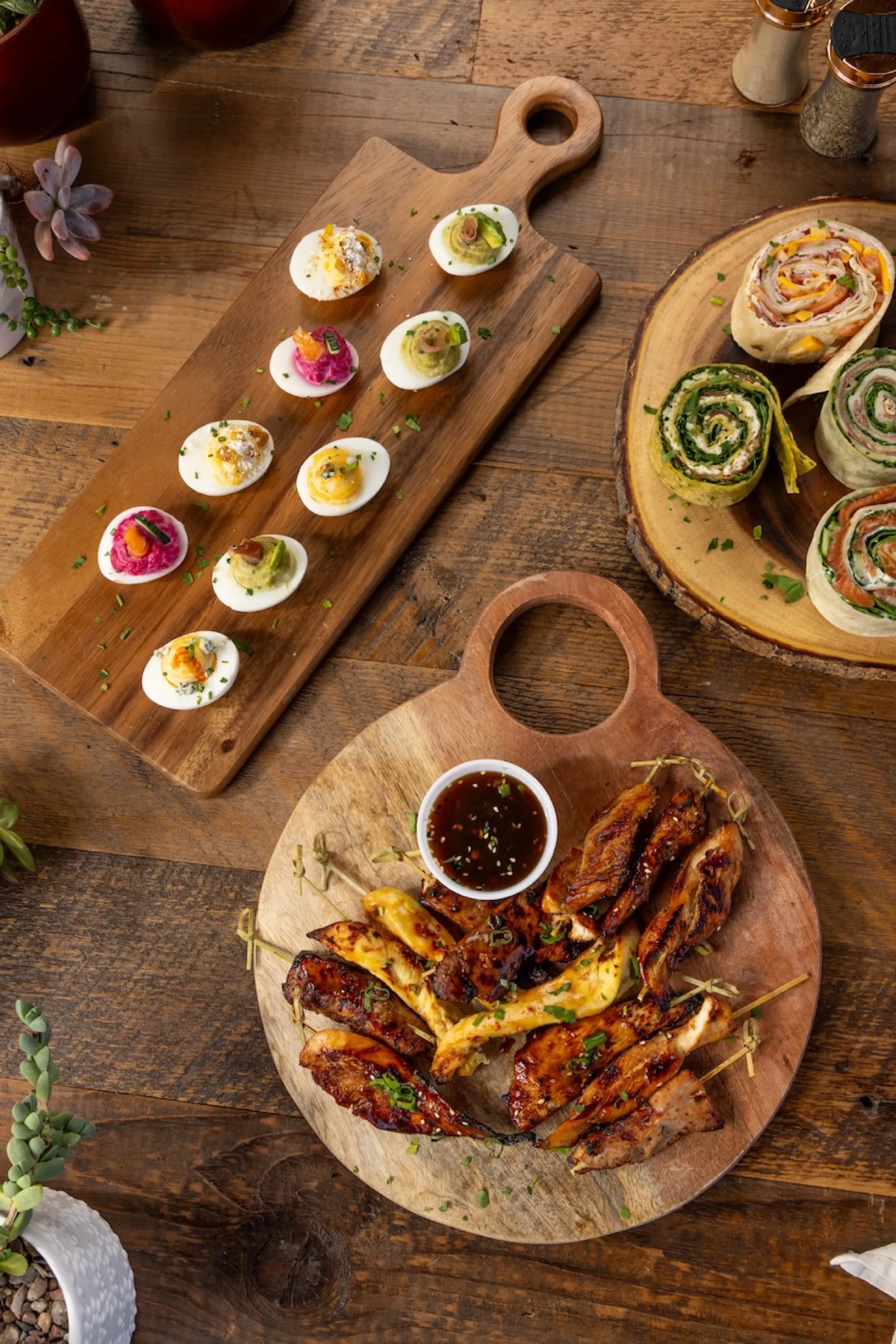 Cocktail catering spread set up at an Orange County event venue